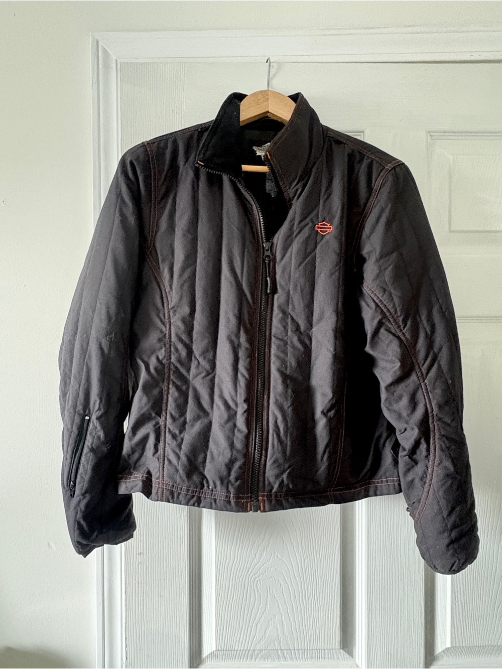 Harley-Davidson Black Heated and Quilted Jacket liner with Orange Logo